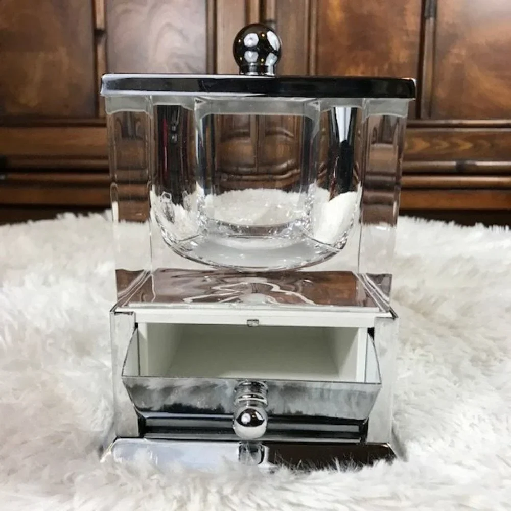 Springs Palace Finesse Swing Door Storage Unit + Soap Dish Lucite Metal Set